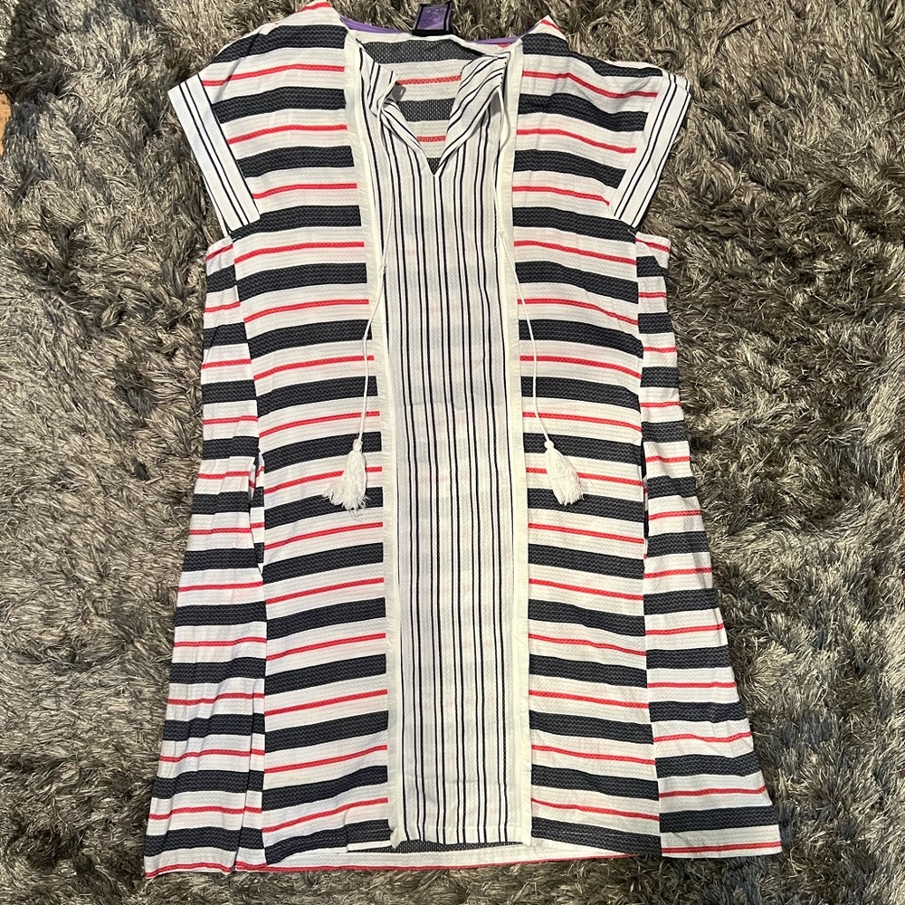 Striped Dress-Red white & blue
